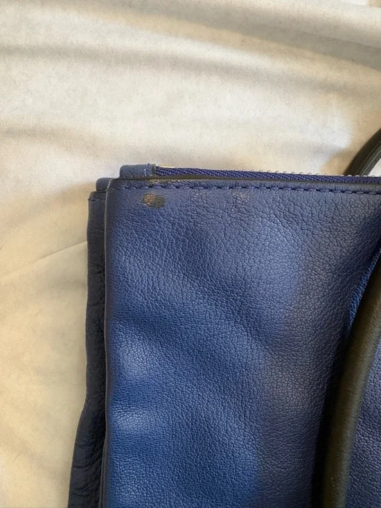 Michael Kors Tippi Large Leather Satchel in Black and Sapphire Zip Tote Bag - Picture 9 of 10